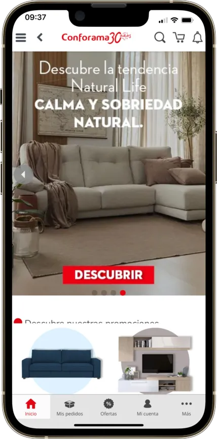 Screenshot de la app de conforama