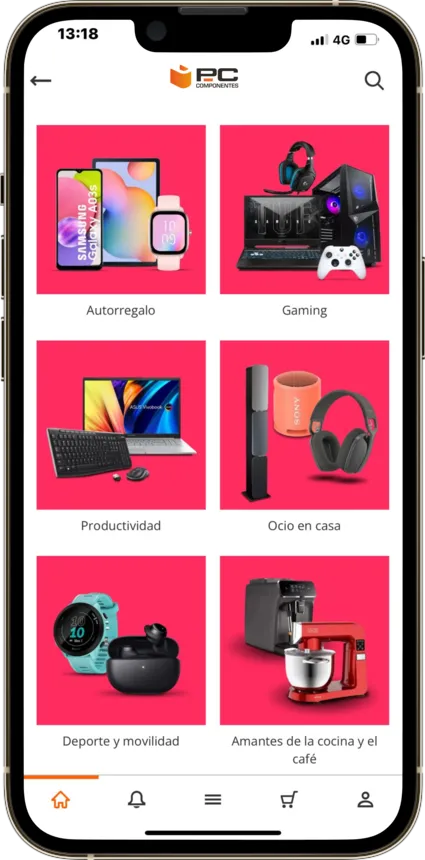 Screenshot de la app de pccomponentes